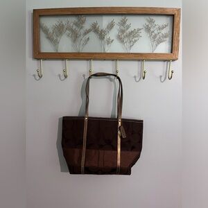 Coach Signature Stripe Brown Canvas Small.